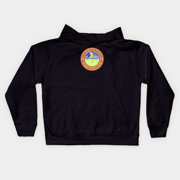 Easily distracted by Volleyball Kids Hoodie by InspiredCreative